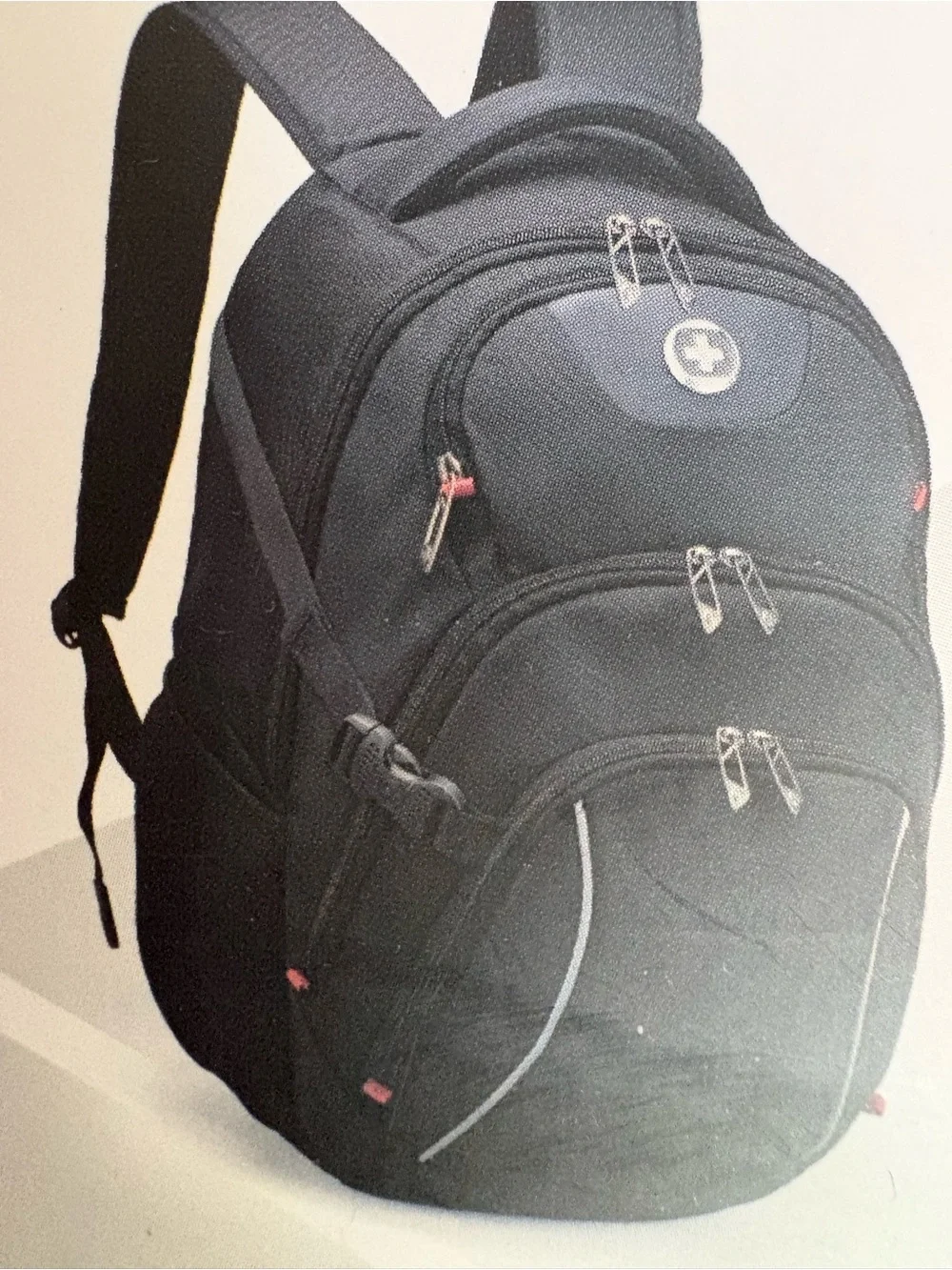 SwissGear Black Men's Travel & Laptop Backpack with Silver Accents